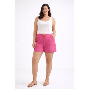 Pink Tailored Mini Short  Straight Fit Gold Ring Detail Size Small